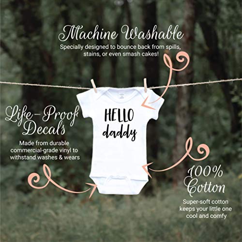 Hello Daddy Surprise Pregnancy Announcement to Husband (0-3 Months, White)