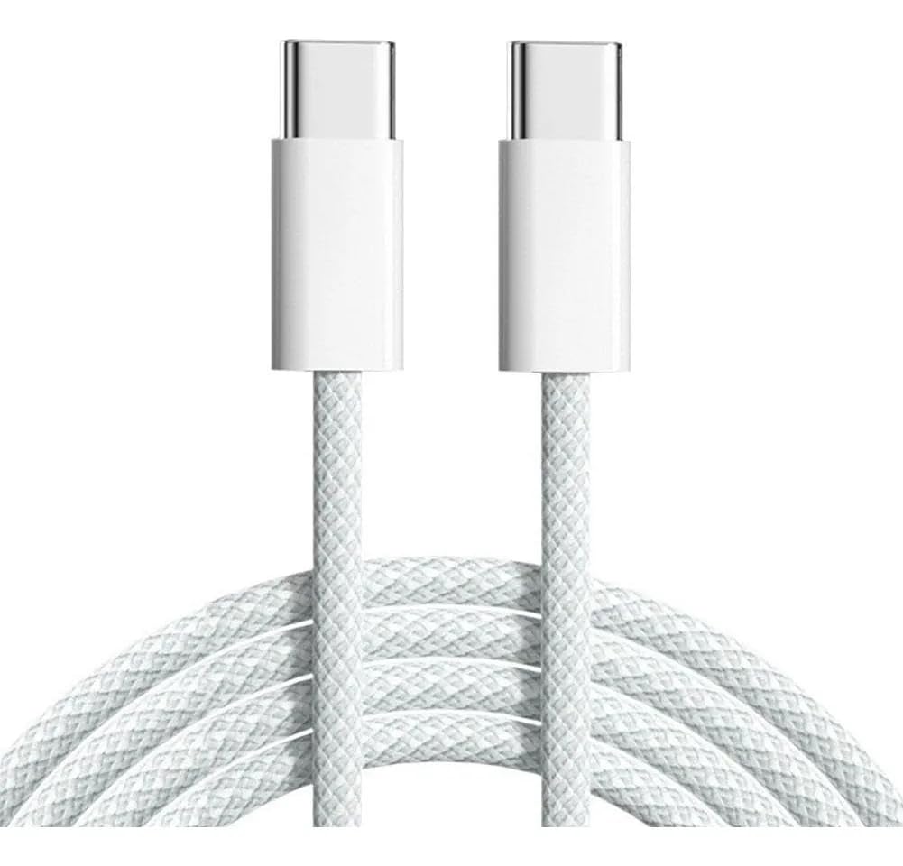 USB C to USB C Fast Charging Cable, 6 Feet, White