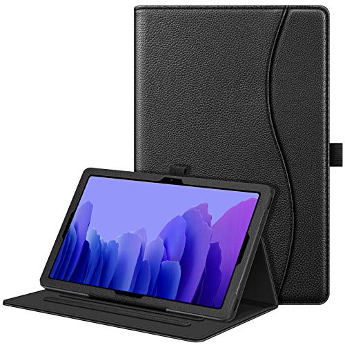 Case for Samsung Galaxy Tab A7 10.4 inch 2022/2020 Model (SM-T500/T503/T505/T507), Multi-Angle Viewing Smart Stand Back Cover with Pocket, Auto Wake/Sleep, Black