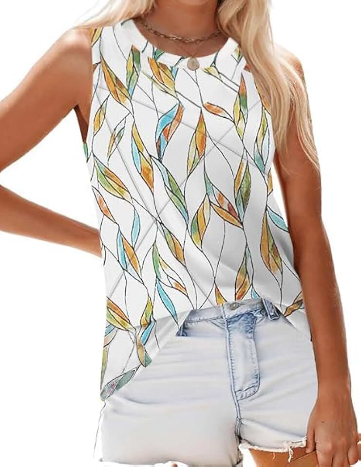 Women’s Beach Tank Tops with Pleats and High Neck