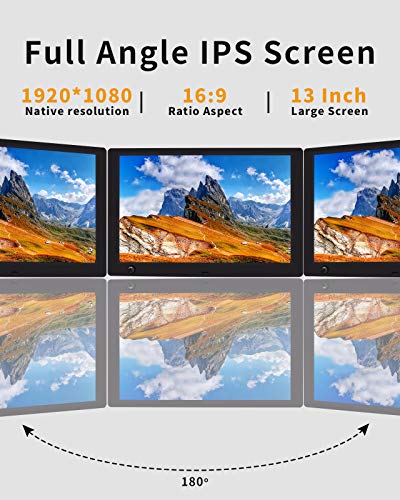 13.3 Inch Digital Picture Frame - IPS Screen Digital Photo Frame, 1080P, with Motion Sensor, Video, Music, Calendar Function, Support 32G USB Drive, SD Card, Remote Control - Black