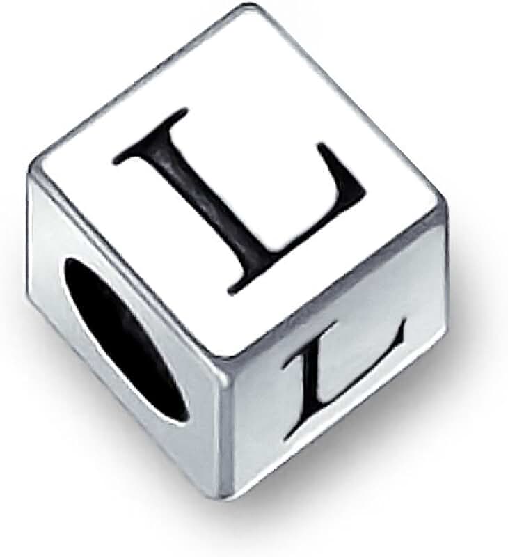 Square cube letter beads for women and teens