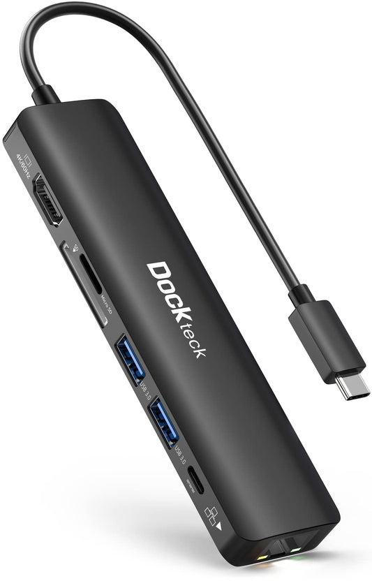 MODAIO 7-in-1 USB C Hub with 4K HDMI, Ethernet, 100W PD, USB 3.0, SD Card Slot