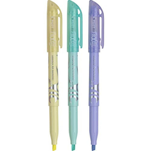 Pastel Erasable Highlighters with Chisel Tip, Pack of 3