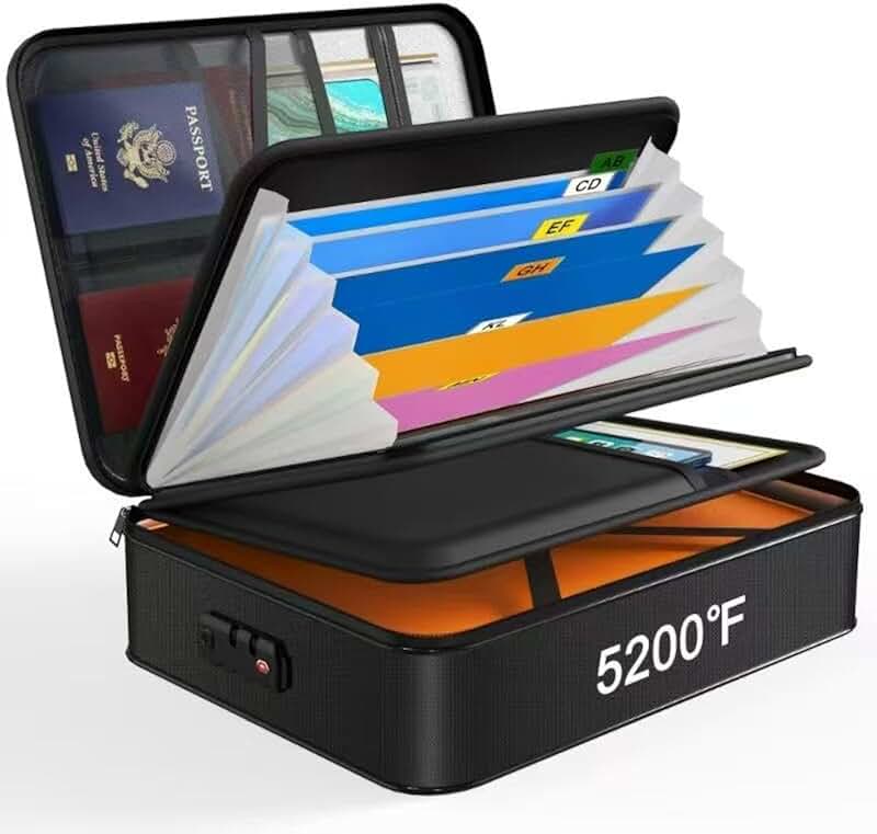 Fireproof Water-Resistant Document Storage Box