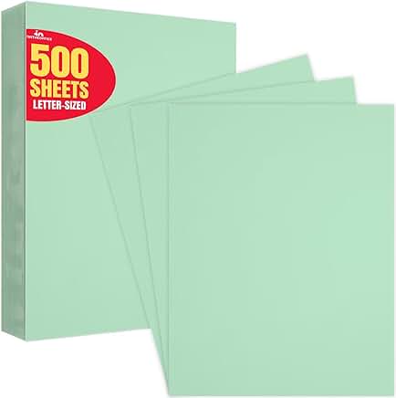 Green 8.5" x 11" Copy Paper, 20 lbs., 500 sheets