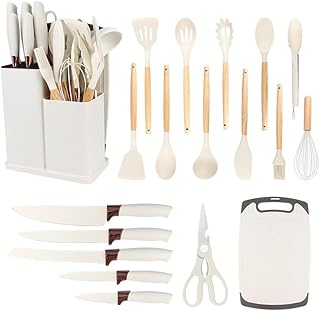 19-Piece Silicone Kitchen Utensil Set with Storage Bucket