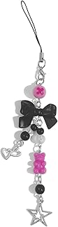 Cute Pink Strawberry Butterfly Phone Charm with Rose Bear