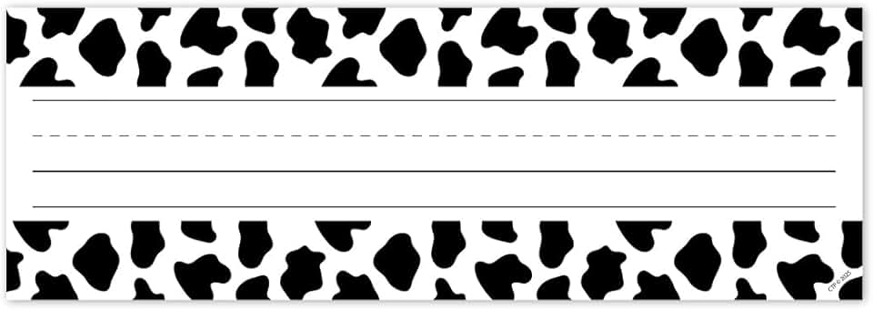 Cow Print Name Plates for Farm Friends