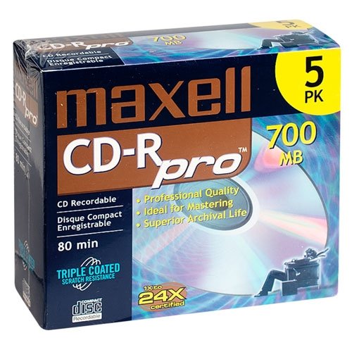 CDR PRO 700MB 80MIN 48X-W/JC 5PK (648405)
