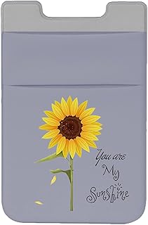 Stretchy Sunflower Cell Phone Card Holder for Cards and Keys