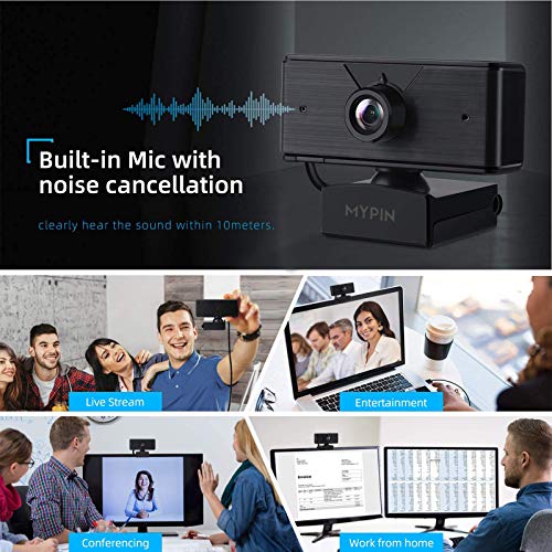1080P Web Camera with Microphone & Tripod for Computer PC Laptop Desktop, USB Webcam for Streaming/Video Calling/Recording/Conferencing-Compatible with Windows/Mac OS