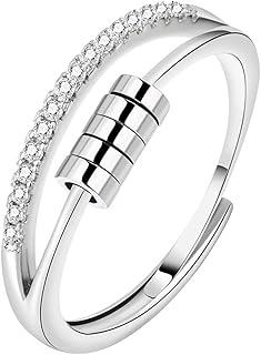 Sterling Silver Adjustable Anxiety Ring for Women