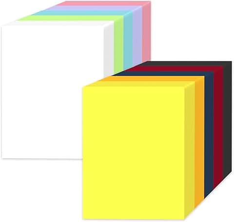 200 Sheets of Bright Color Cardstock Paper, 8.5 x 11, 200gsm