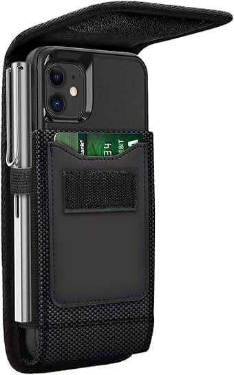 Flip Phone Case with Card Slot and Belt Clip for BLU View 5 Pro