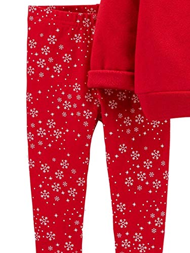 Baby Girls 2 Piece Santa Sweatshirt Pants Outfit (3 Months) Red