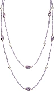 Dainty Reflective Glass Bead Long Necklace for Women