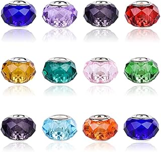 100 Pcs 15x11mm Faceted Murano Glass Beads with Silver Cores