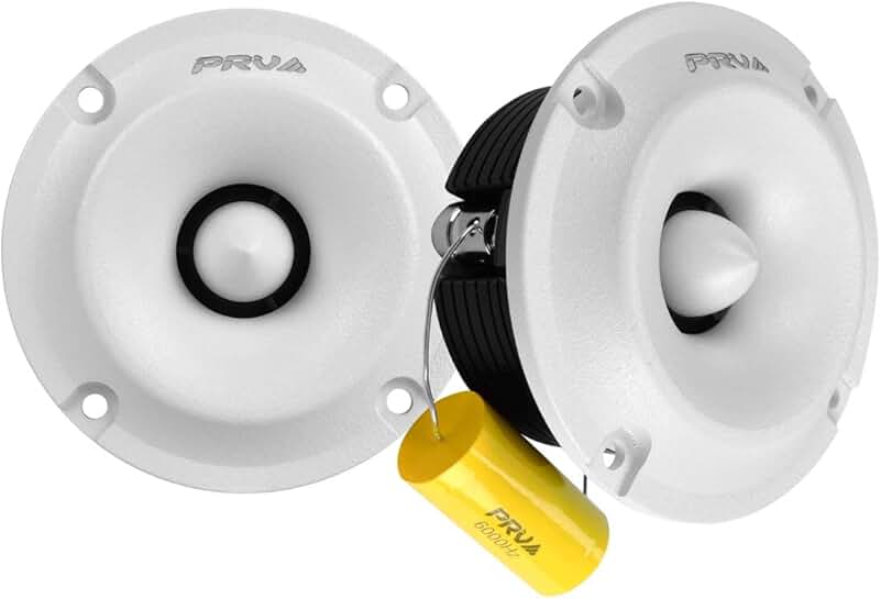 Pair of 3-Inch Neodymium Bullet Super Tweeters, 120W, White