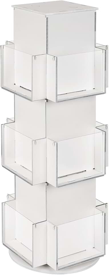 Wooden 3-Tier Rotating Display Stand for Greeting Cards