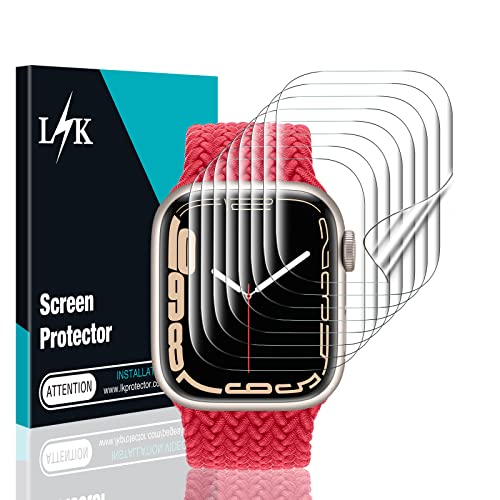 LK [8 pcs] TPU Screen Protector for Apple Watch Series 8/7 41mm - [New Version] Self-Healing Anti Scratch Bubble Free HD Touch Sensitive Upgrade Flexible Film for iWatch 8 41mm 2022 Clear