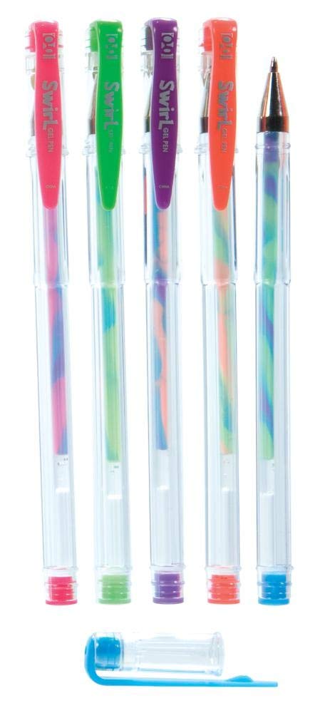 Pack of 50 Multicolored Swirl Gel Pens