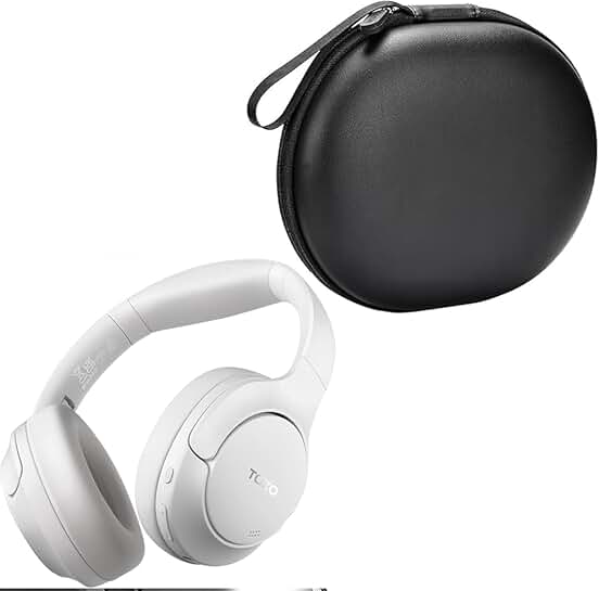 Hybrid Noise Cancelling Headphones with Case and Water Resistance