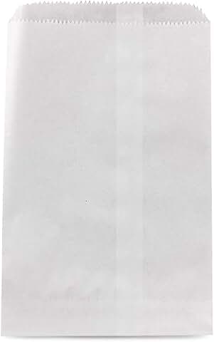 White 6x9 Inch Paper Bags, 100 Pack