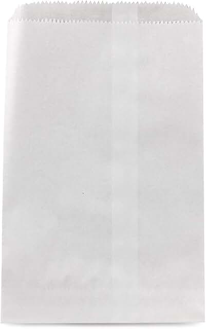White 6x9 Inch Paper Bags, 100 Pack