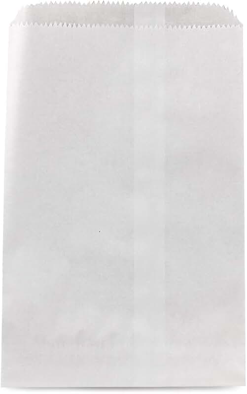 White 6x9 Inch Paper Bags, 100 Pack