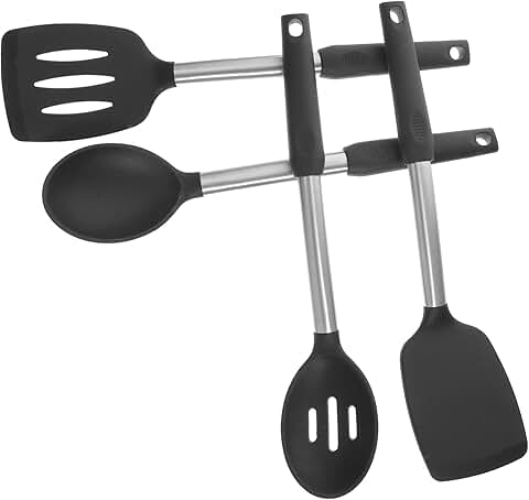 Silicone Cooking Utensil Set with Ergonomic Handles
