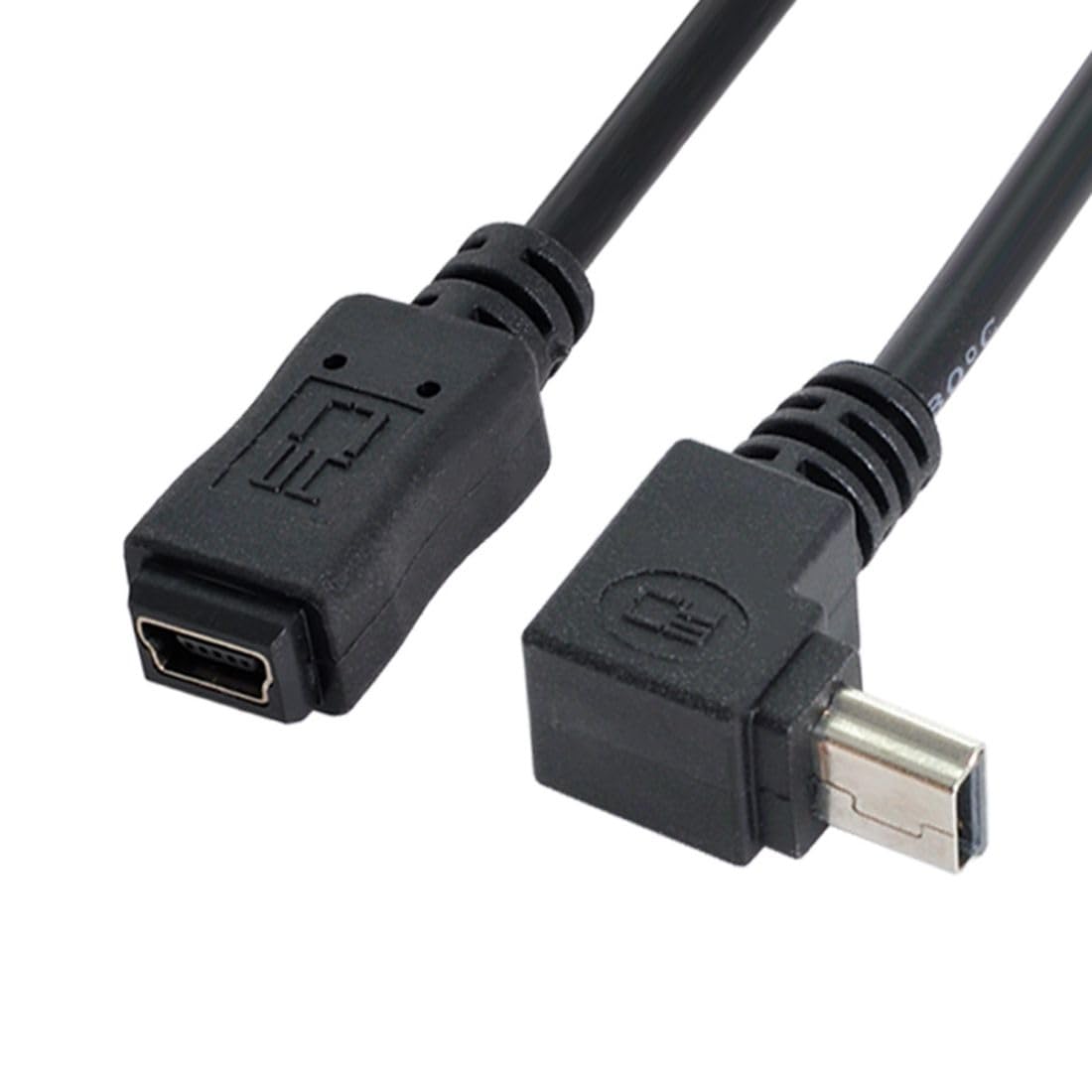 Mini USB 5Pin Male to Female 90° Extension Cable 20cm