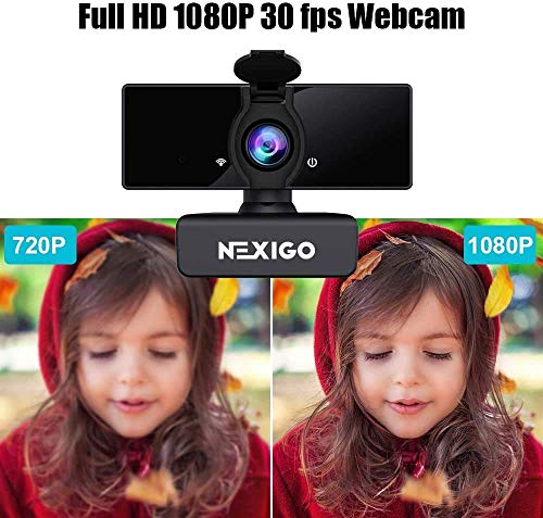 N660 1080P Business Webcam, Dual Microphone & Privacy Cover, USB FHD Web Computer Camera, Plug and Play, for Zoom/Skype/Teams/Webex, Laptop MAC PC Desktop