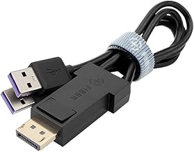 DisplayPort to USB-C Cable Adapter with Dual Power and Fast Data Transfer