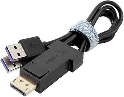 DisplayPort to USB-C Cable Adapter with Dual Power and Fast Data Transfer