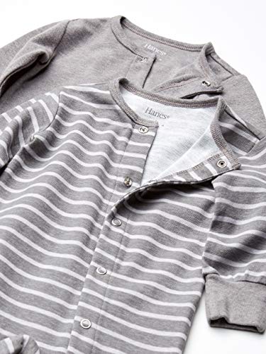 baby girls Ultimate Flexy 2 Pack Sleep and Play Suits Layette Set, Grey Stripe, 12-18 Months US