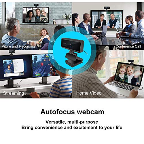 Web Camera with Microphone, 360-degree Rotatable 1080p HD Ultra-Wide-Angle USB Computer Camera with Built-in Microphone, Used for Meetings, Video Calls, Online Teaching, Live Broadcast