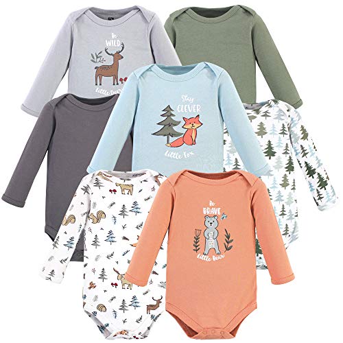 Unisex  Cotton Long-Sleeve Bodysuits Woodland Friends, 3-6 Months