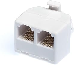 3-Pack White Duplex Phone Wall Jack Adapters
