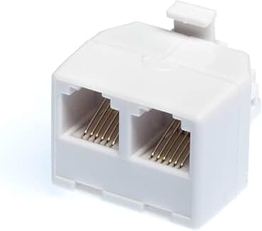 3-Pack White Duplex Phone Wall Jack Adapters