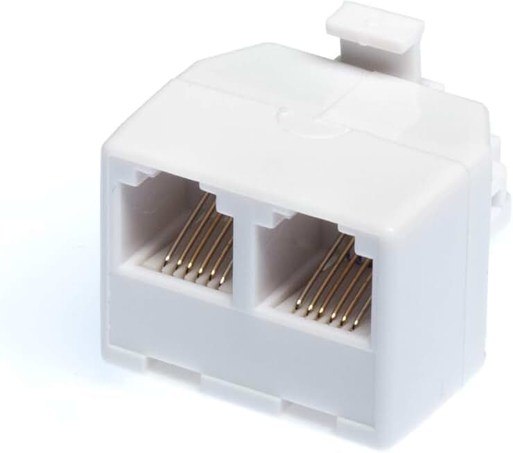 3-Pack White Duplex Phone Wall Jack Adapters