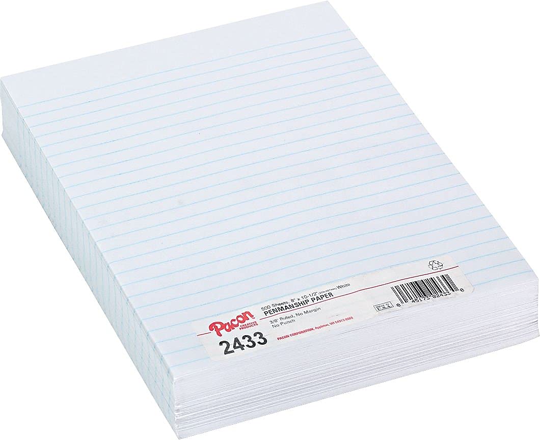White 8x10.5-inch 16 lb. Composition Paper, 500 Sheets