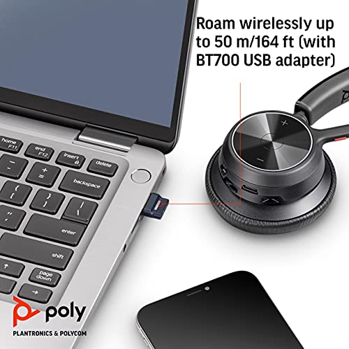 '- Voyager 4310 UC Wireless Headset (Plantronics) - Single-Ear Headset with Boom Mic - Connect to PC/Mac via USB-A Bluetooth Adapter, Cell Phone via Bluetooth - Works with Teams, Zoom & More