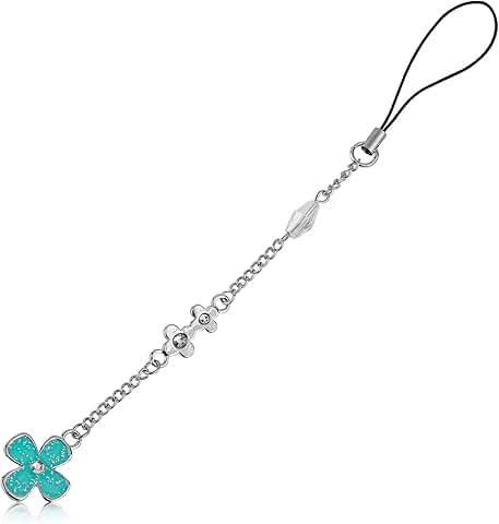 Lucky Four Leaf Flower Phone Charm, 7.09 Inch Strap