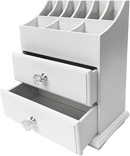 White Wood Organizer for Makeup and Accessories