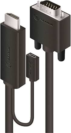 HDMI to VGA Cable, 2M, with Micro USB Female