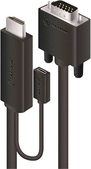 HDMI to VGA Cable, 2M, with Micro USB Female