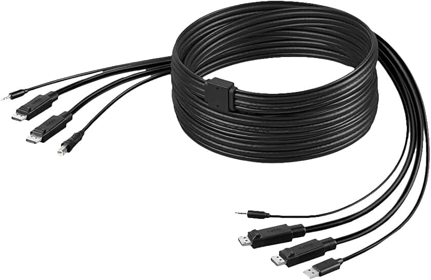 Dual-Head DisplayPort to DisplayPort KVM Cable, 6 feet