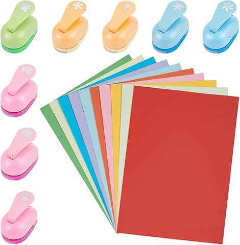 Set of 8 Paper Punches for Crafting and Scrapbooking