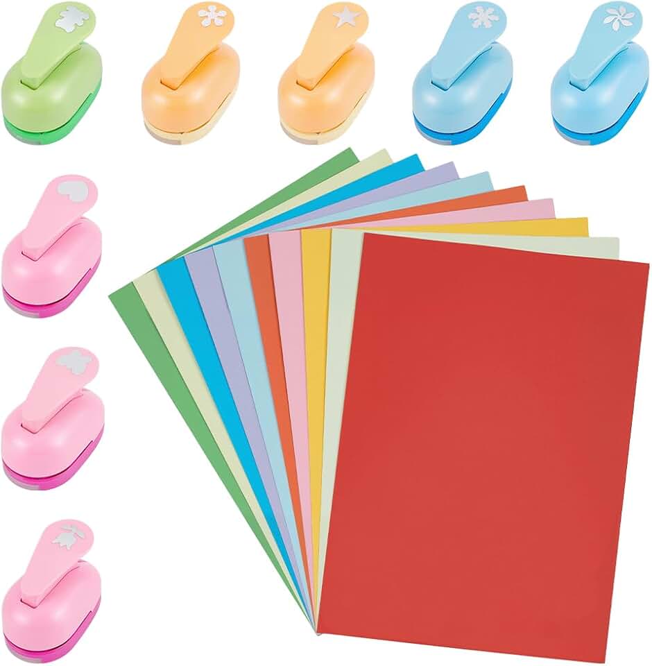 Set of 8 Paper Punches for Crafting and Scrapbooking